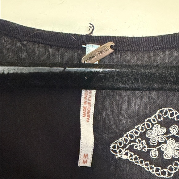 Free People M Black Maxi Dress with White Geometric & Floral Print - Picture 2 of 11